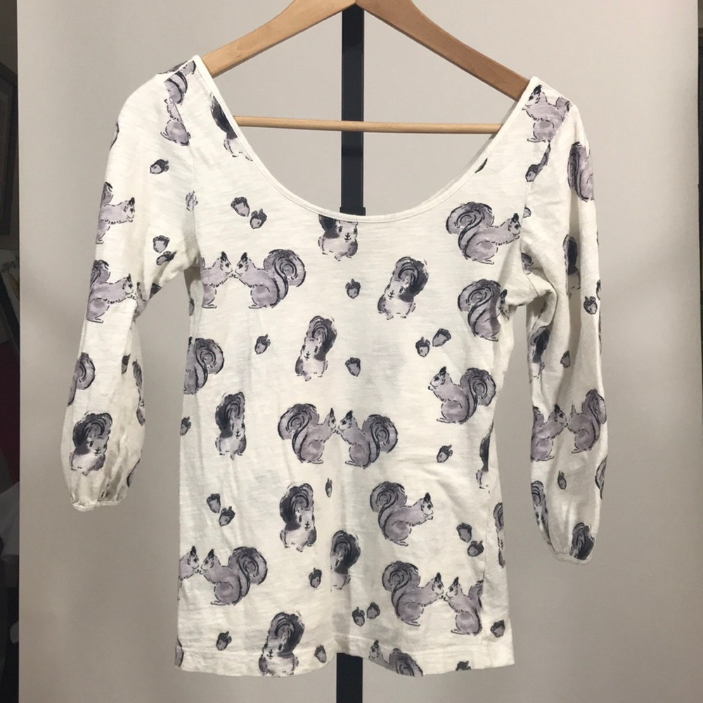 Anthropologie Postmark Squirrel T-Shirt.